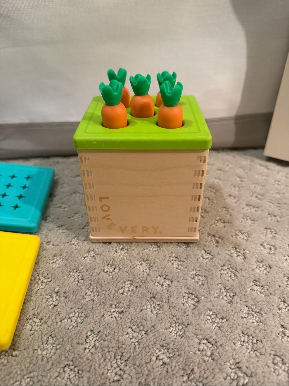 Lovevery Green & Orange Pop-Up Carrot Learning Toy